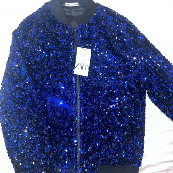 Worn once! NEW ZARA MEN’S JACKET SIZE L-XL BLACK & BLUE COLOR WAY . - Picture 5 of 6